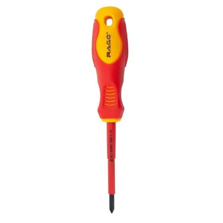 Отвертка диэлектрическая крестовая 1000В VDE PH1*80 мм RAGE by VIRA (397019); УТ-00000361